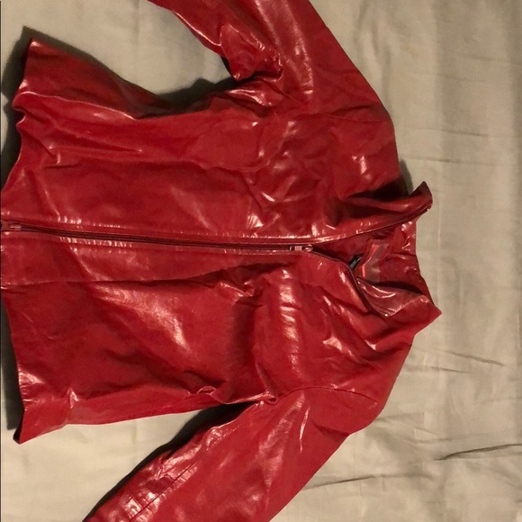 Red leather jacket Brandon Thomas - Picture 2 of 3
